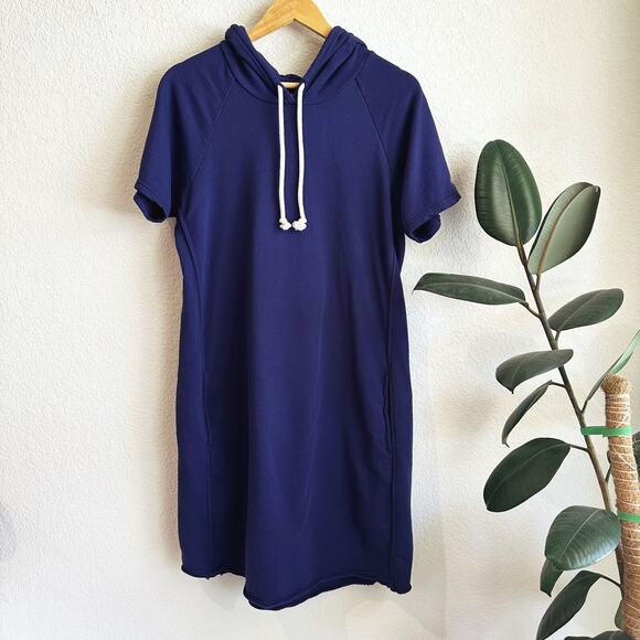 Pact Womens Hoodie Hoodie Sweatshirt Dress Large Organic Sustainable Preppy Blue - Picture 1 of 9